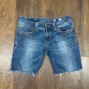 Miss Me Cutoff Bermuda Jean Shorts